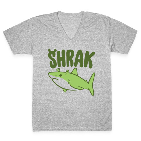 Shrak Shrek Shark Parody V-Neck Tee Shirt
