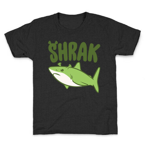 Shrak Shrek Shark Parody White Print Kids T-Shirt