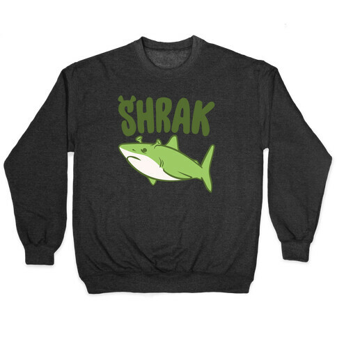 Shrak Shrek Shark Parody White Print Pullover