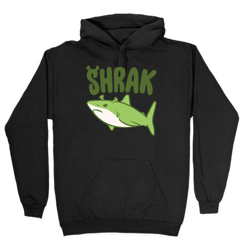 Shrak Shrek Shark Parody White Print Hooded Sweatshirt