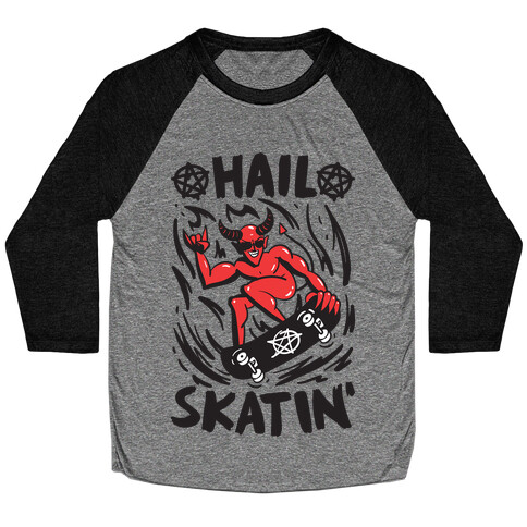 Hail Skatin' Satan Baseball Tee