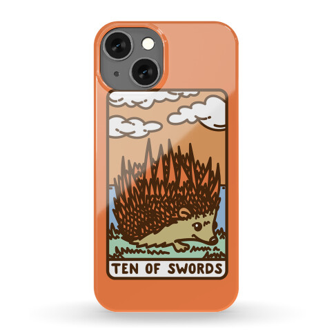 Ten of Swords HedgeHog Tarot Parody Phone Case
