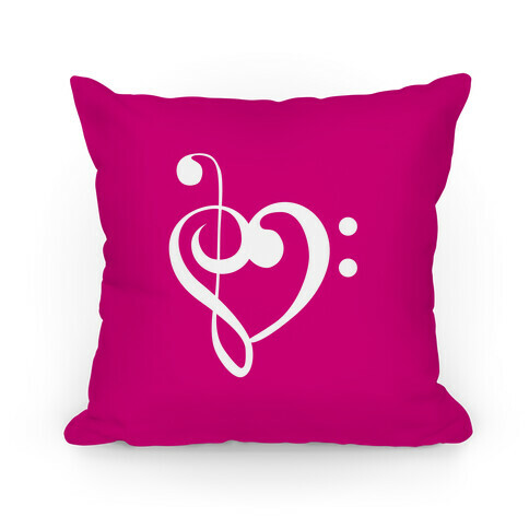 Music Clef Heart Pillow