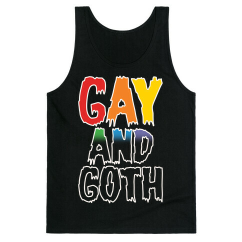 Gay and Goth White Print Tank Top