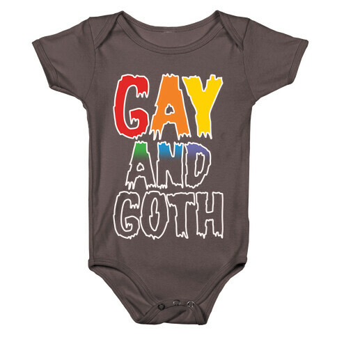 Gay and Goth White Print Baby One-Piece
