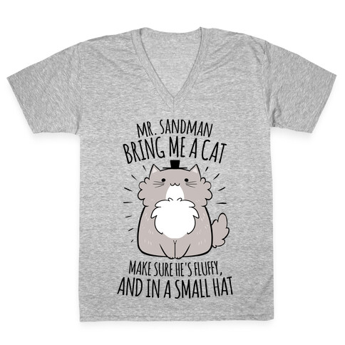 Mr. Sandman, Bring Me A Cat V-Neck Tee Shirt