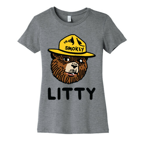 Litty Smokey The Bear Womens T-Shirt