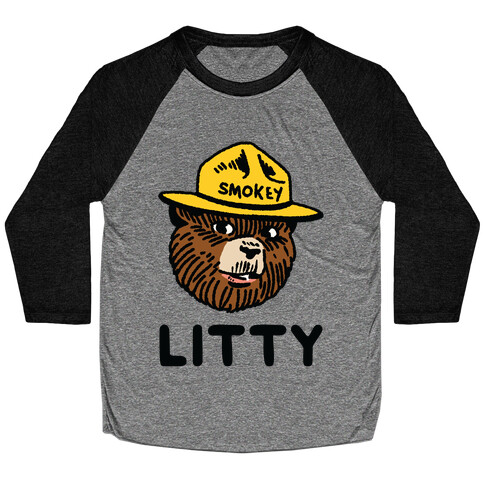 Litty Smokey The Bear Baseball Tee