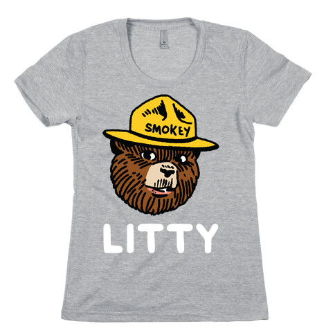 Litty Smokey The Bear Womens T-Shirt