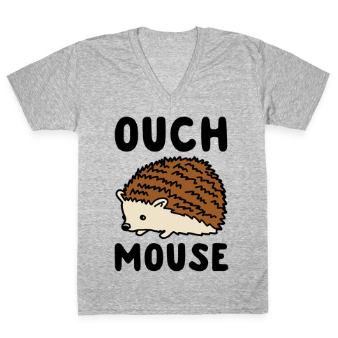 Ouch Mouse Hedgehog Parody V-Neck Tee Shirt