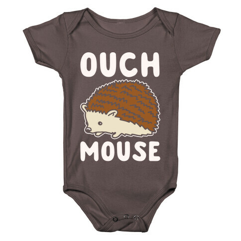Ouch Mouse Hedgehog Parody White Print Baby One-Piece