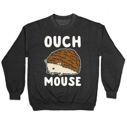 Ouch Mouse Hedgehog Parody White Print Pullover