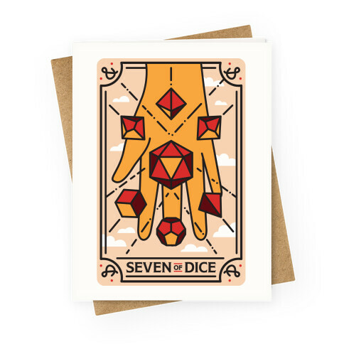 Seven of Dice - D&D Tarot Greeting Card