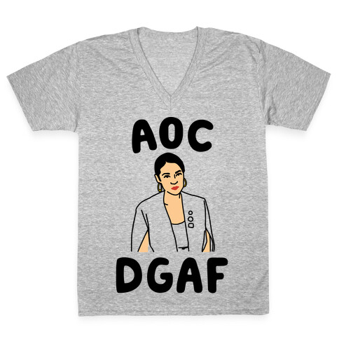 AOC DGDAF Alexandria Ocasio-Cortez V-Neck Tee Shirt