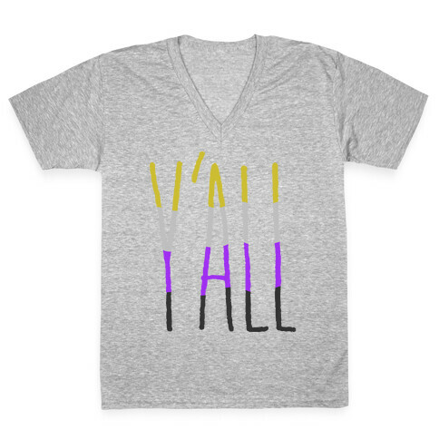 Non-Binary Y'all V-Neck Tee Shirt