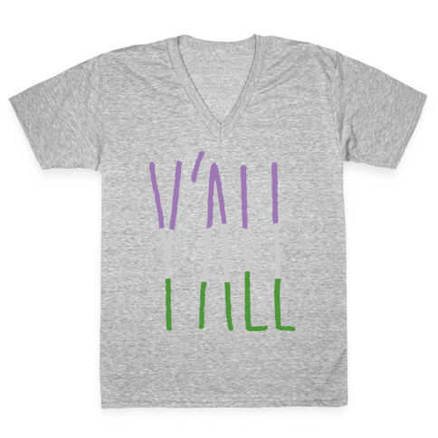 Genderqueer Y'all V-Neck Tee Shirt