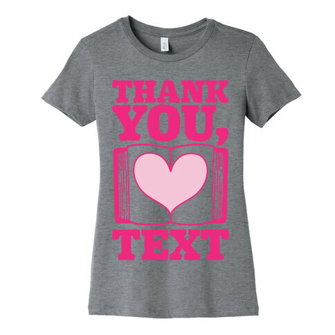 Thank You Text Book Parody Womens T-Shirt