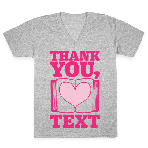 Thank You Text Book Parody V-Neck Tee Shirt