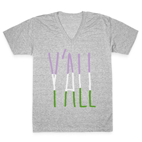Genderqueer Y'all V-Neck Tee Shirt