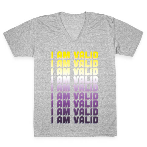 I Am Valid - Non-binary  V-Neck Tee Shirt