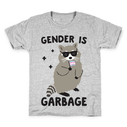 Gender Is Garbage Trans Raccoon Kids T-Shirt