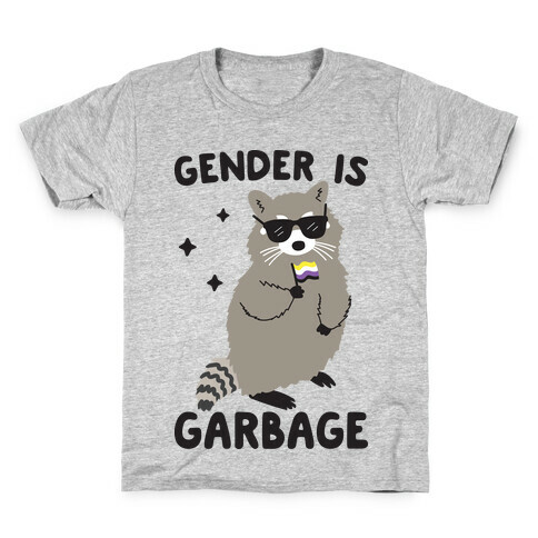 Gender Is Garbage Non-binary Raccoon Kids T-Shirt