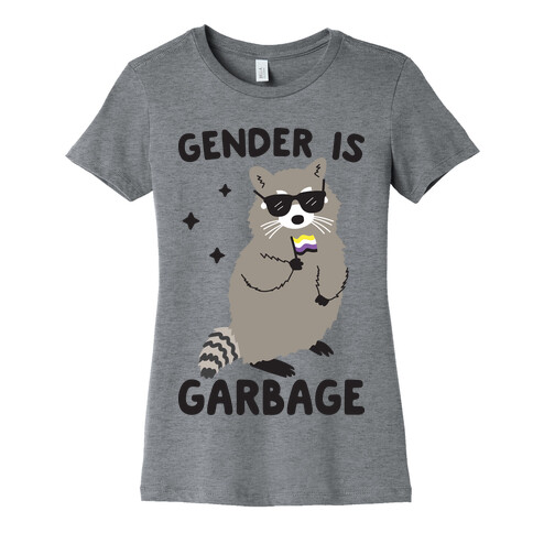 Gender Is Garbage Non-binary Raccoon Womens T-Shirt
