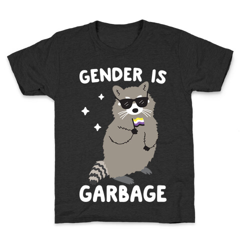 Gender Is Garbage Non-binary Raccoon Kids T-Shirt