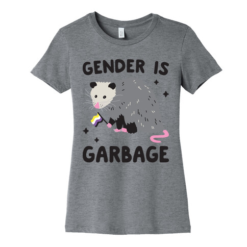 Gender Is Garbage Non-binary Opossum Womens T-Shirt