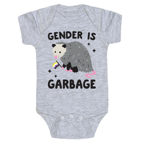 Gender Is Garbage Non-binary Opossum Baby One-Piece