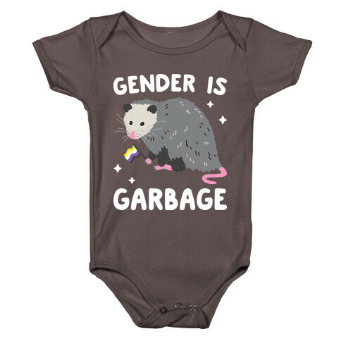 Gender Is Garbage Non-binary Opossum Baby One-Piece