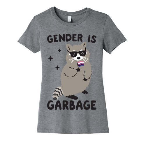 Gender Is Garbage Gender Fluid Raccoon Womens T-Shirt