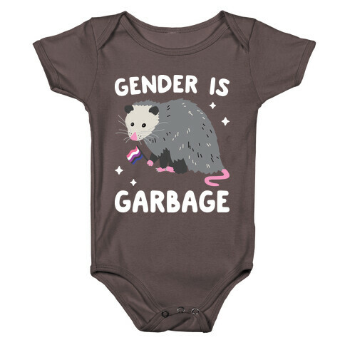 Gender Is Garbage Gender Fluid Opossum Baby One-Piece