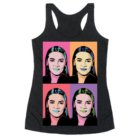 Alexandria Ocasio-Cortez Pop Art Parody Racerback Tank Top