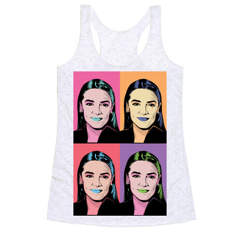 Alexandria Ocasio-Cortez Pop Art Parody Racerback Tank Top