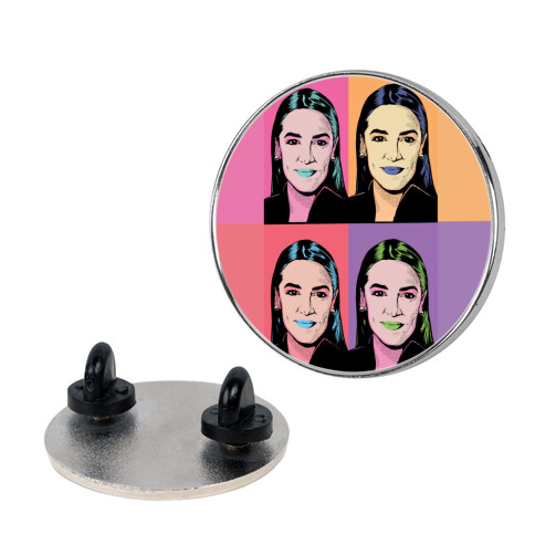 Alexandria Ocasio-Cortez Pop Art Parody Pin