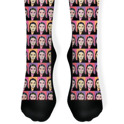 Alexandria Ocasio-Cortez Pop Art Parody Sock