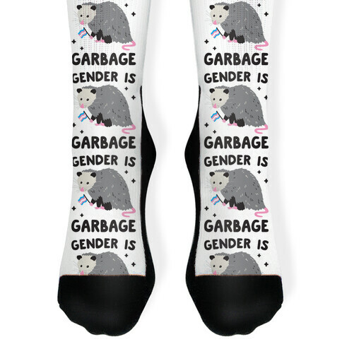 Gender Is Garbage Trans Opossum Sock