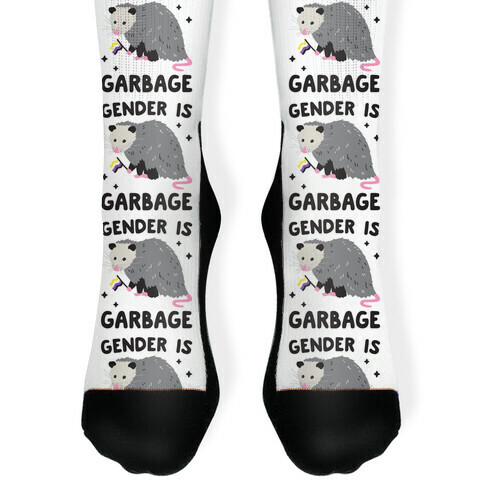 Gender Is Garbage Non-binary Opossum Sock
