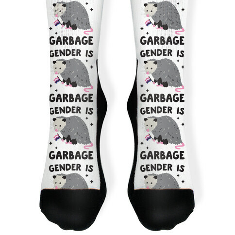 Gender Is Garbage Gender Fluid Opossum Sock