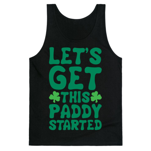 Let's Get This Paddy Started White Print Tank Top