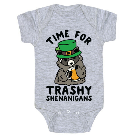 Time For Trashy Shenanigans Racoon Baby One-Piece