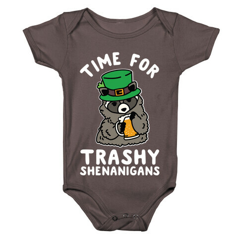 Time For Trashy Shenanigans Racoon Baby One-Piece