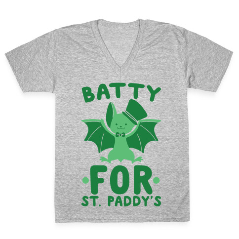 Batty for St. Paddy's V-Neck Tee Shirt