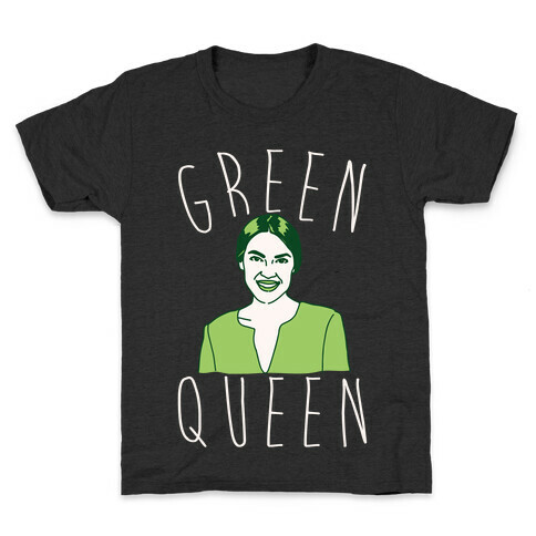 Green Queen AOC White Print Kids T-Shirt
