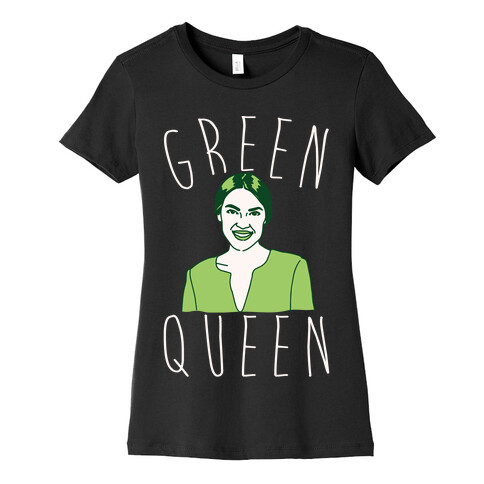 Green Queen AOC White Print Womens T-Shirt