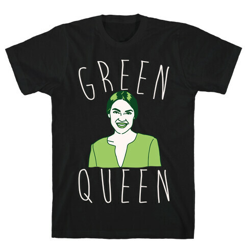 Green Queen AOC White Print T-Shirt