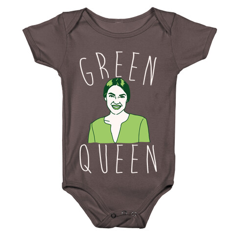 Green Queen AOC White Print Baby One-Piece