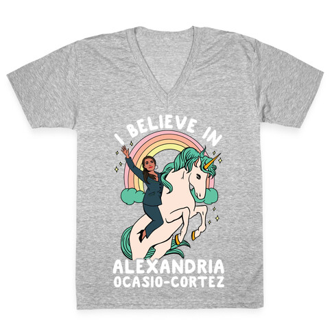 I Believe in Alexandria Ocasio-Cortez  V-Neck Tee Shirt