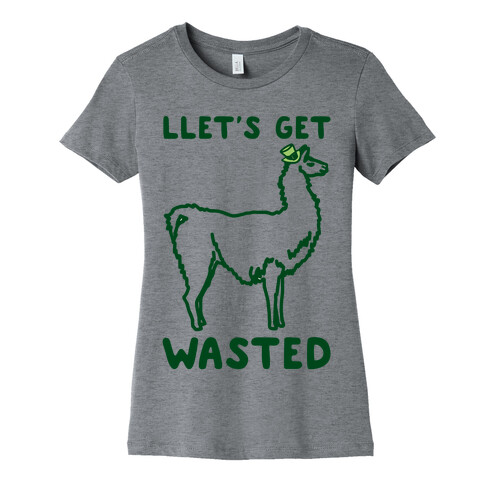 Llet's Get Wasted St. Patrick's Day Llama Parody Womens T-Shirt